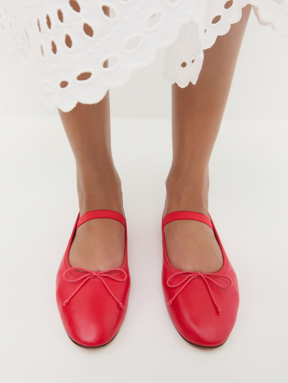 Loeffler Randall Leonie Red Leather Ballet Flats